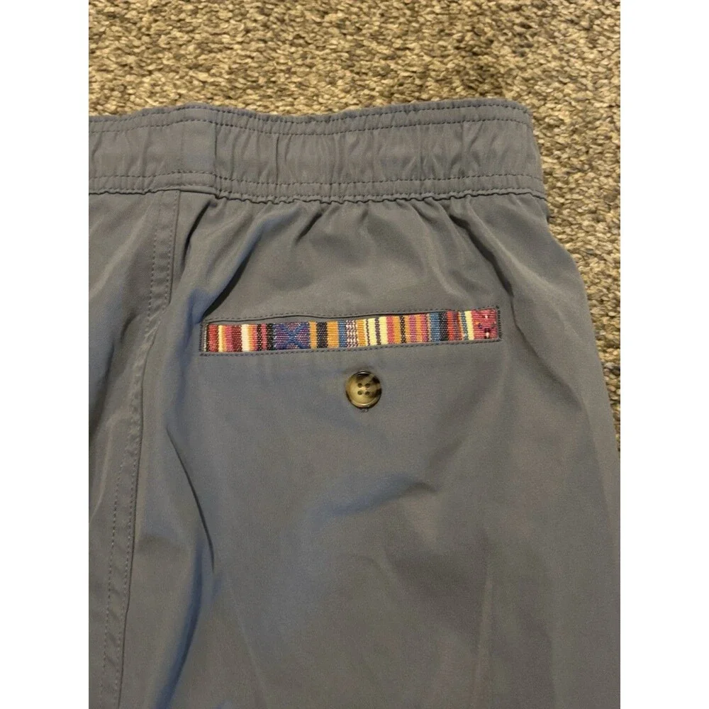 Wowie Pants Mens Medium Blue Drawstring Rambler Aztec‎ Pockets